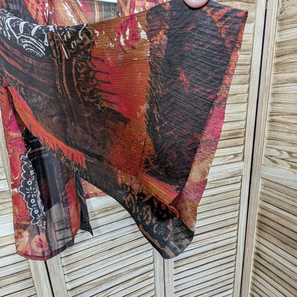 Additions by Chico's Kimono Bohemian Sheer Open Front Size 3 - Picture 6 of 12